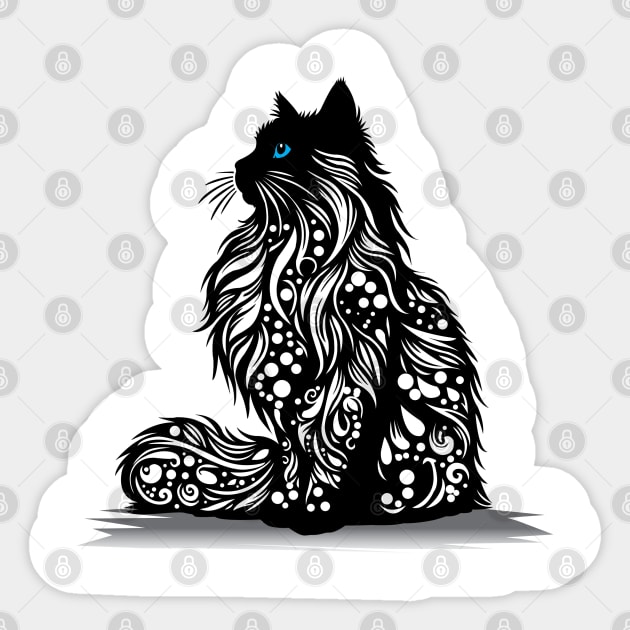 Blue Eyed Cat Sticker by DickinsonDesign